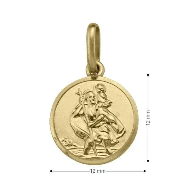 10, 14, 18 Karat Yellow Gold Solid Saint Christopher Medallion