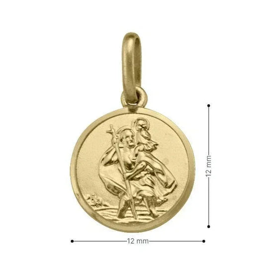 10, 14, 18 Karat Yellow Gold Solid Saint Christopher Medallion