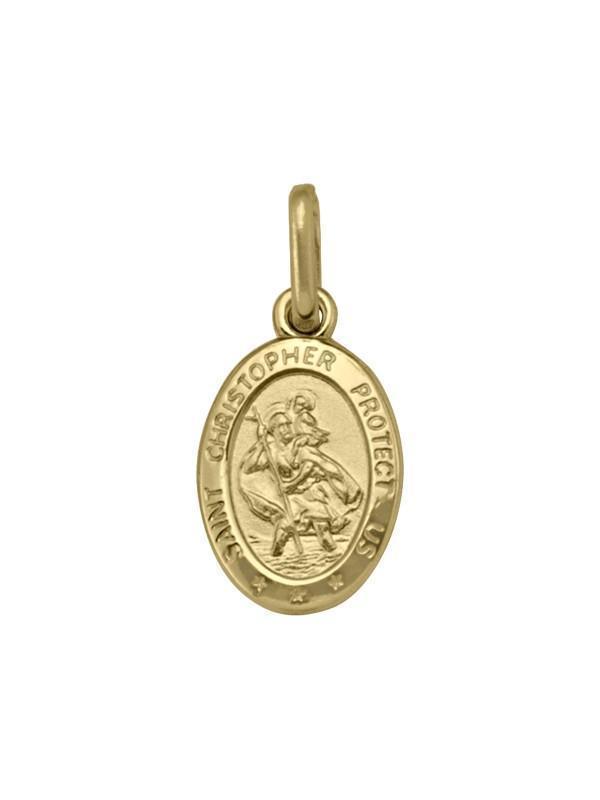 10, 14 Karat Yellow Gold Solid Saint Christopher Medallion