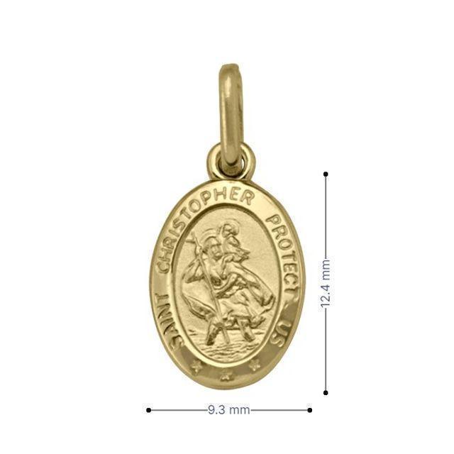 10, 14, 18 Karat Yellow Gold Solid Saint Christopher Medallion