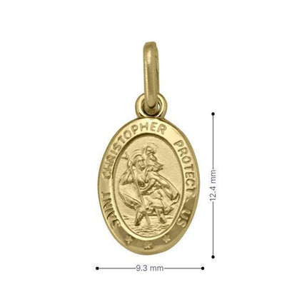 10, 14, 18 Karat Yellow Gold Solid Saint Christopher Medallion