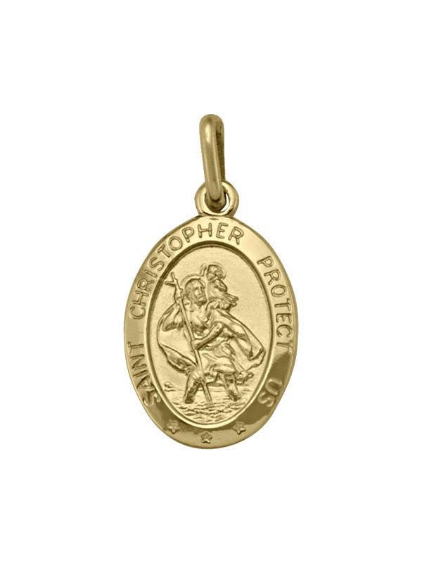 10, 14, 18 Karat Yellow Gold Solid Saint Christopher Medallion