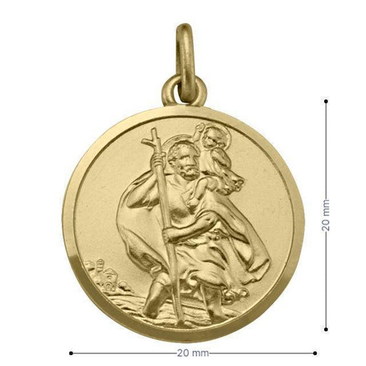 10, 14, 18 Karat Yellow Gold Solid Saint Christopher Medallion