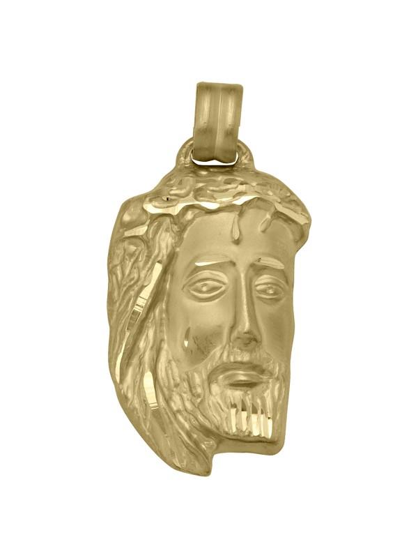 14, 18 Karat Extra Large Yellow Gold Solid Medallion with Jesus