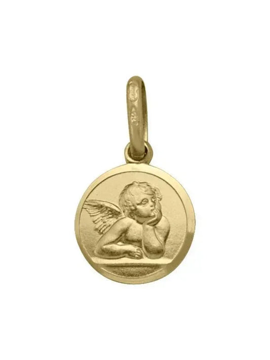 10, 14 Karat Yellow Gold Solid Angel Medallion