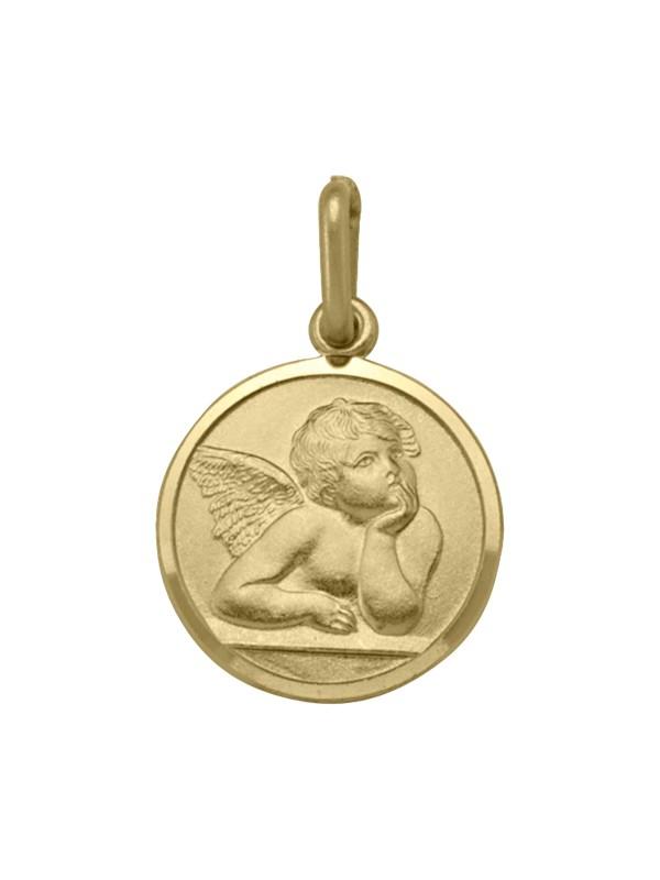 10, 14, 18 Karat Yellow Gold Solid Angel Medallion