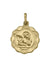 10, 14, 18 Karat Yellow Gold Hollow Angel Medallion
