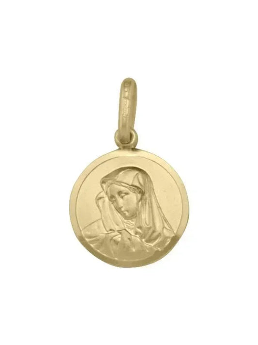 10, 14 Karat Yellow Gold Small Solid Madonna Medalion.
