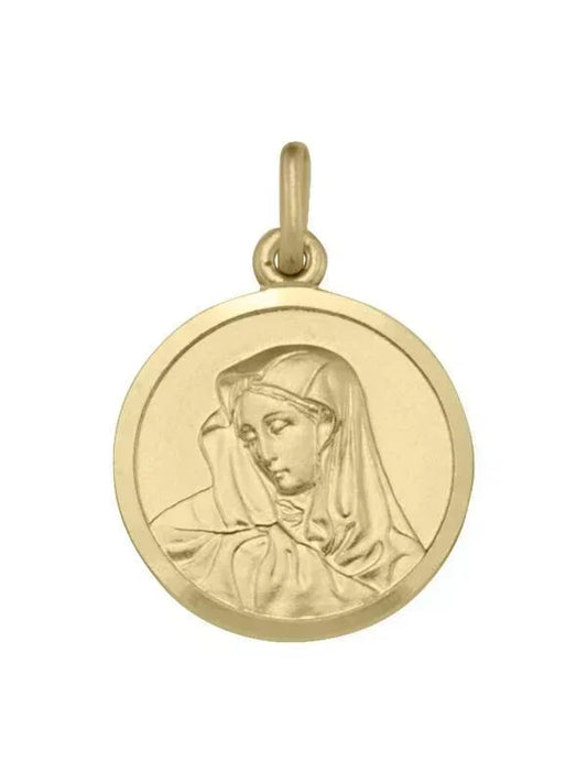 10, 14 Karat Yellow Gold Solid Madonna Medalion.