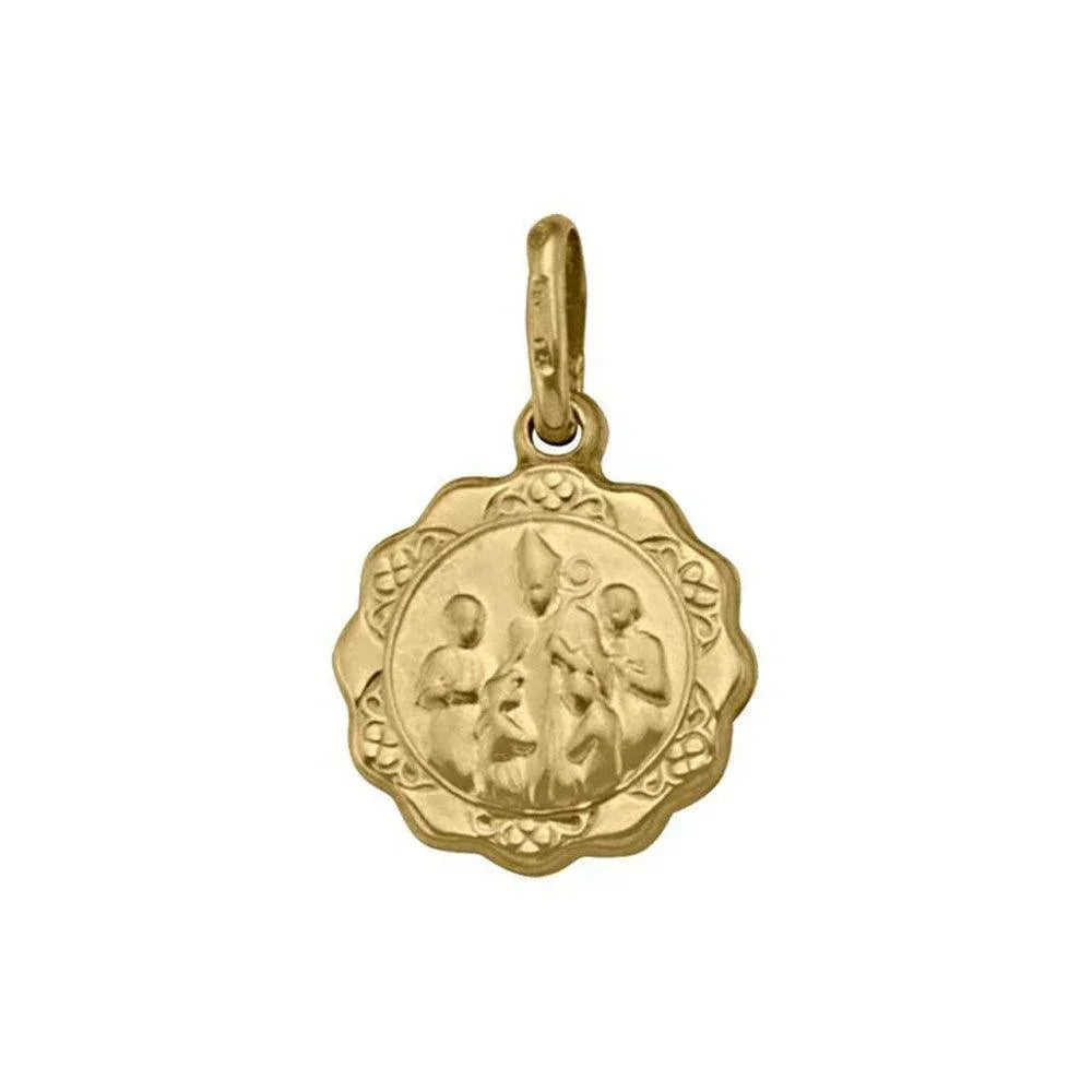10, 14 Karat Yellow Gold Small Hollow Confirmation Medalion
