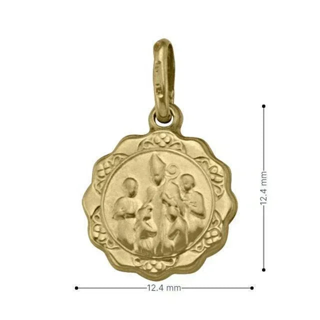 10, 14, 18 Karat Yellow Gold Small Hollow Confirmation Medalion