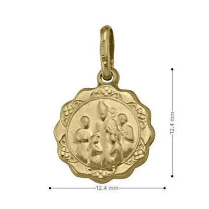 10, 14, 18 Karat Yellow Gold Small Hollow Confirmation Medalion