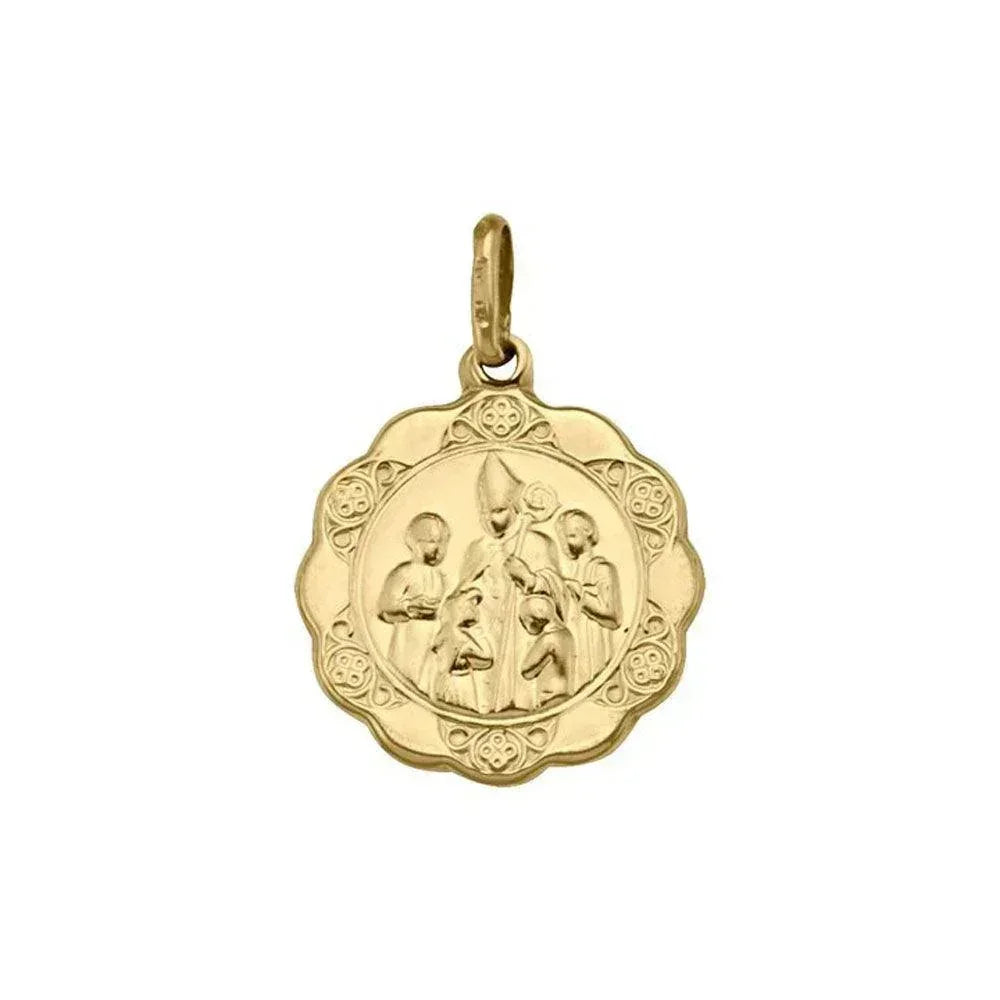 10, 14 Karat Yellow Gold Medium Hollow Confirmation Medalion