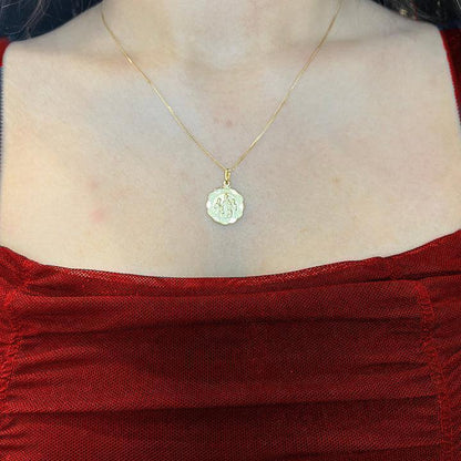 10, 14 Karat Yellow Gold Medium Hollow Confirmation Medalion