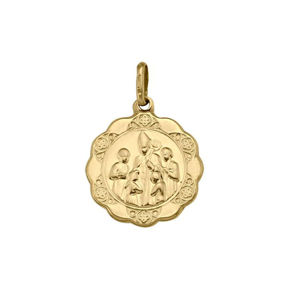 10, 14, 18 Karat Yellow Gold Medium Hollow Confirmation Medalion