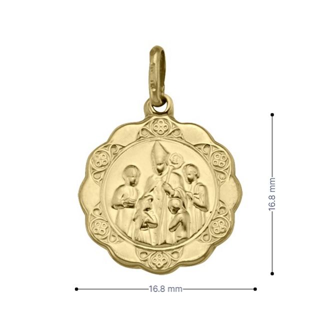 10, 14, 18 Karat Yellow Gold Medium Hollow Confirmation Medalion
