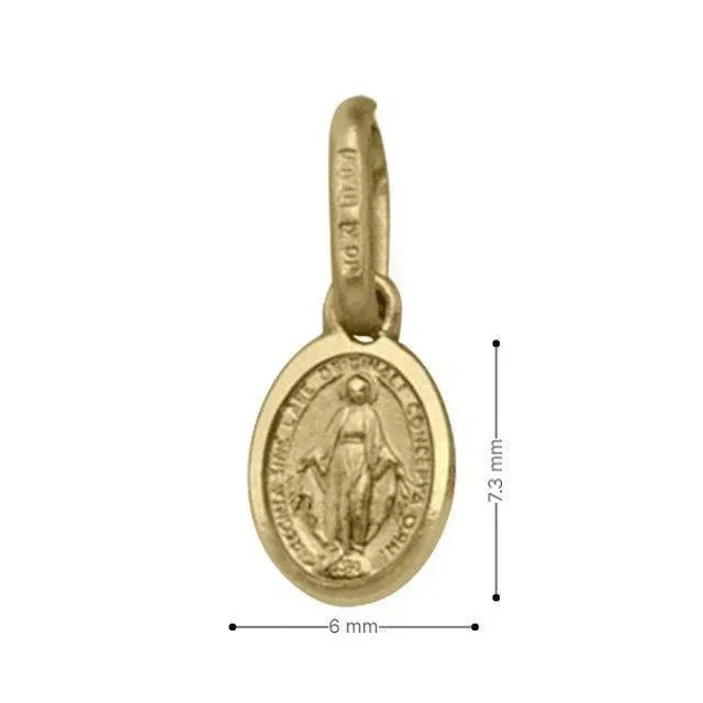 10 Karat Yellow Gold Solid Miraculous Tiny Medalion