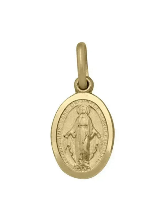 10, 14 Karat Yellow Gold Solid Miraculous Very Small Medalion