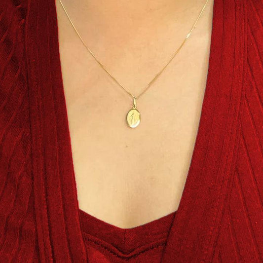 10, 14 Karat Yellow Gold Solid Miraculous Small Medalion