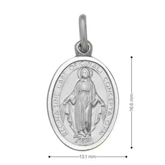 14 Karat White Gold Solid Miraculous Regular Medalion