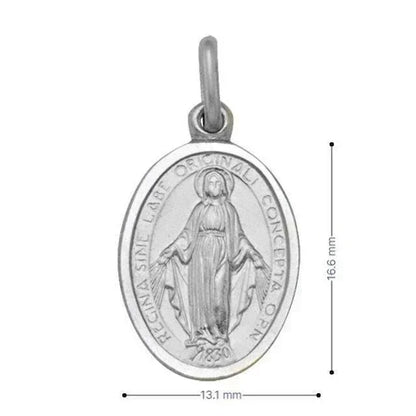14 Karat White Gold Solid Miraculous Regular Medalion