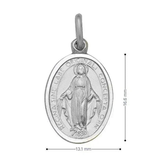 14 Karat White Gold Solid Miraculous Regular Medalion