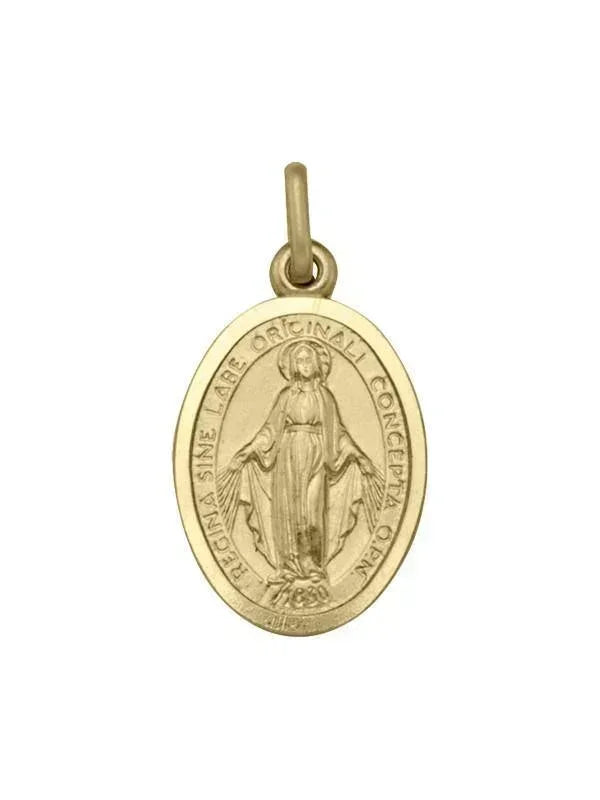 10, 14 Karat Yellow Gold Solid Miraculous Medium Medalion