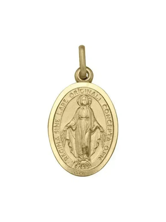 10, 14 Karat Yellow Gold Solid Miraculous Medium Medalion