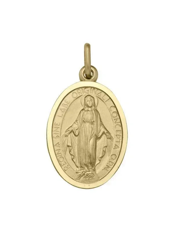 10, 14 Karat Yellow Gold Solid Miraculous Medium Medalion
