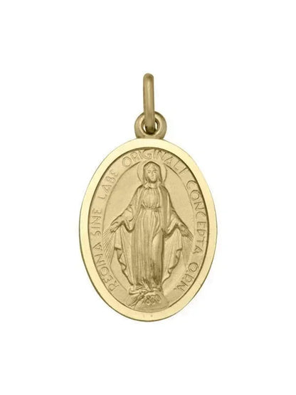 10, 14 Karat Yellow Gold Solid Miraculous Medium Medalion