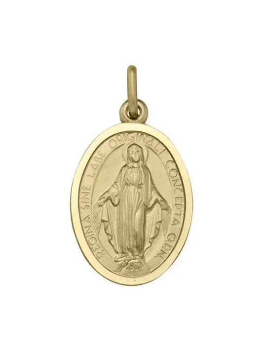 10, 14 Karat Yellow Gold Solid Miraculous Medium Medalion