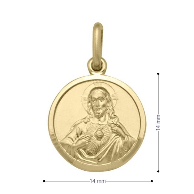 10, 18 Karat Yellow Gold Solid Scapular Medalion