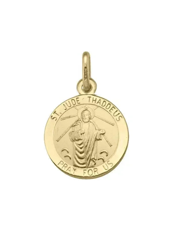 10, 14 Karat Yellow Gold Solid St. Jude Medalion