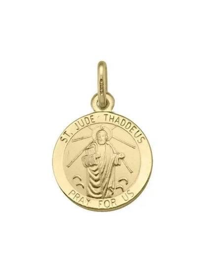 10, 14 Karat Yellow Gold Solid St. Jude Medalion