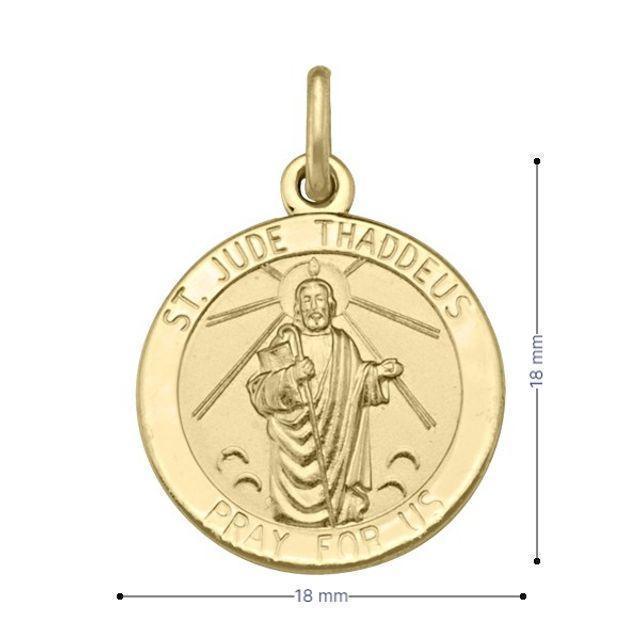 10, 14 Karat Yellow Gold Solid St. Jude Medalion
