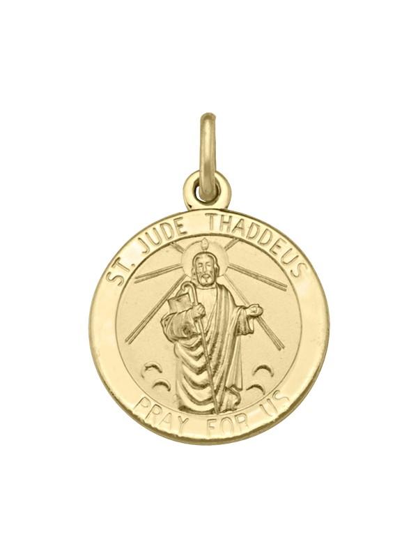 10, 14 Karat Yellow Gold Solid St. Jude Medalion