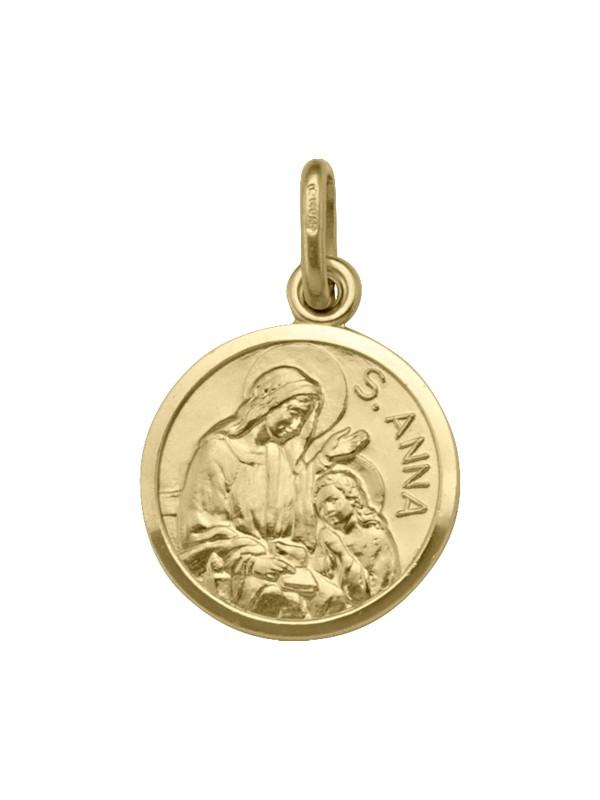 18 Karat Yellow Gold Solid St. Anne Medalion