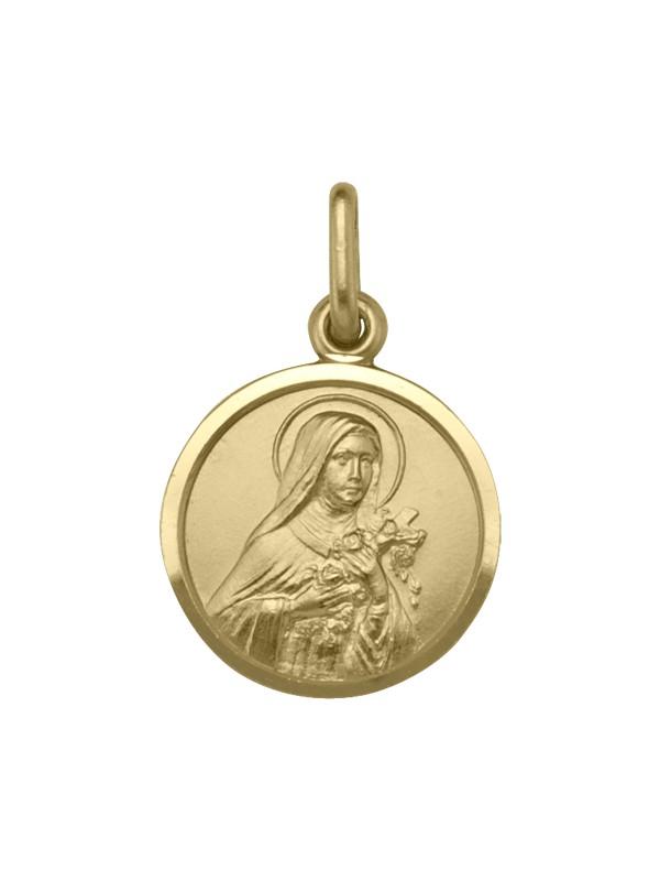 18 Karat Yellow Gold Solid St. Teresa Medalion