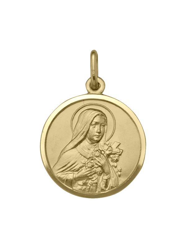 18 Karat Yellow Gold Solid St. Teresa Medalion