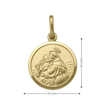 10, 14, 18 Karat Yellow Gold Solid St. Anthony Medalion