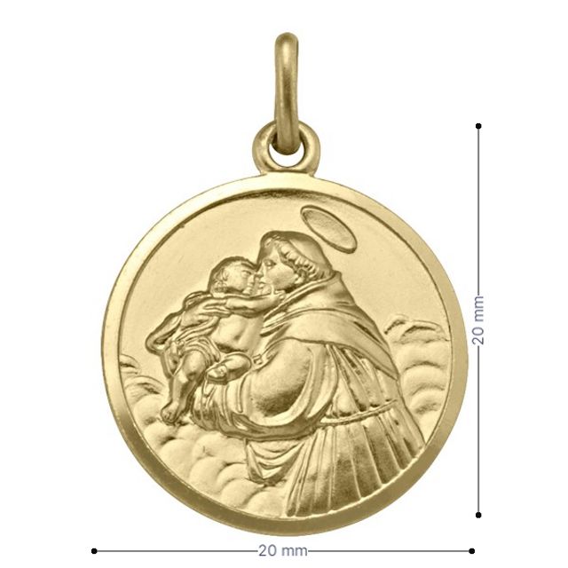 10, 14, 18 Karat Yellow Gold Solid St. Anthony Medalion