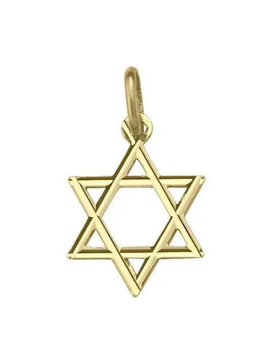 14 Karat Yellow Gold Star Of David Small Medalion