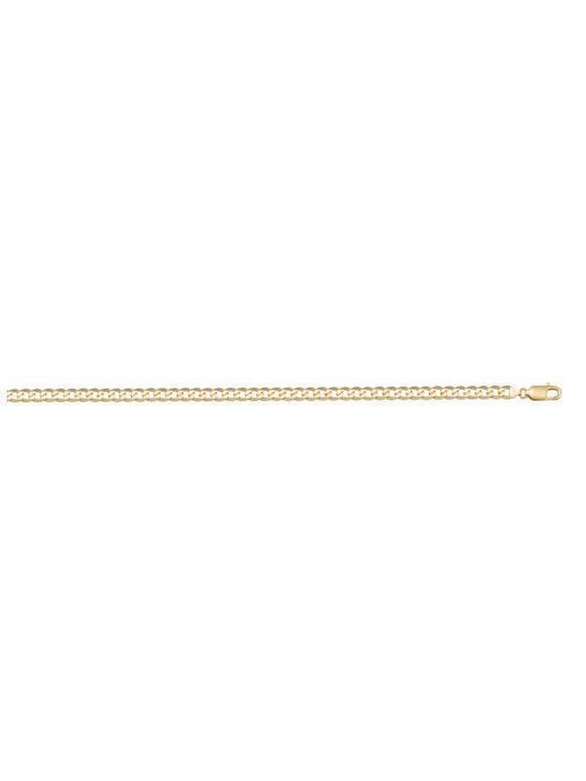 10, 14 Karat Yellow Gold Open Link Curb 2.4 mm Italian Bracelet
