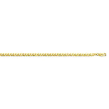 10, 14 Karat Yellow Gold Open Link Curb 3.0 mm Italian Bracelet