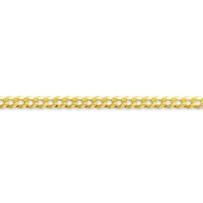 10, 14 Karat Yellow Gold Open Link Curb 3.0 mm Italian Bracelet