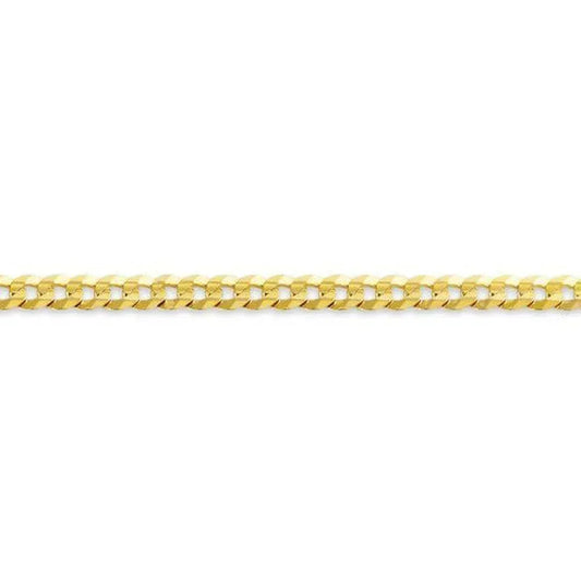 10, 14 Karat Yellow Gold Open Link Curb 3.0 mm Italian Bracelet