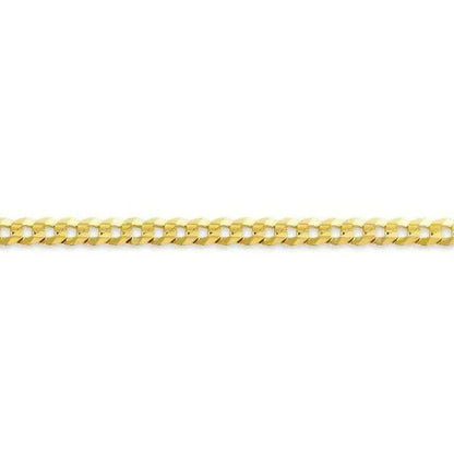 10, 14 Karat Yellow Gold Open Link Curb 3.7 mm Italian Bracelet