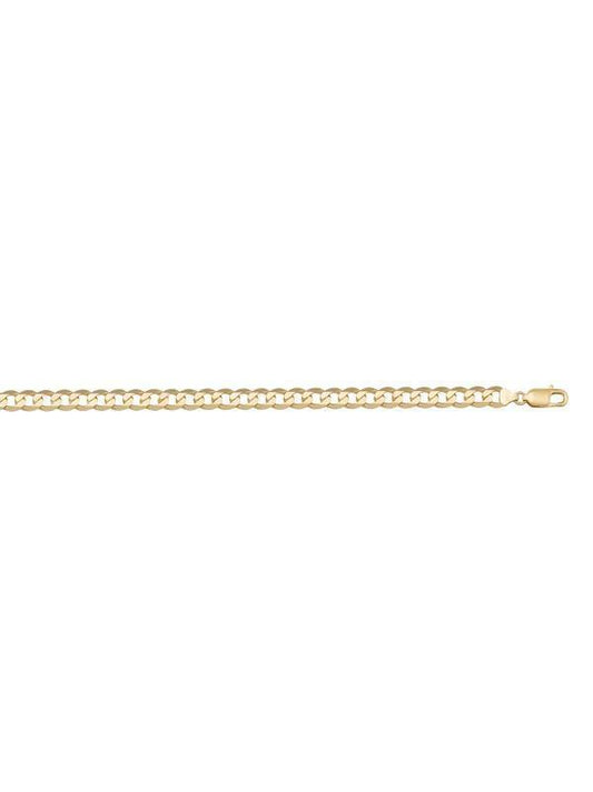 10k, 14k Yellow Gold Solid Open Link Curb 3.7 mm Italian Chain