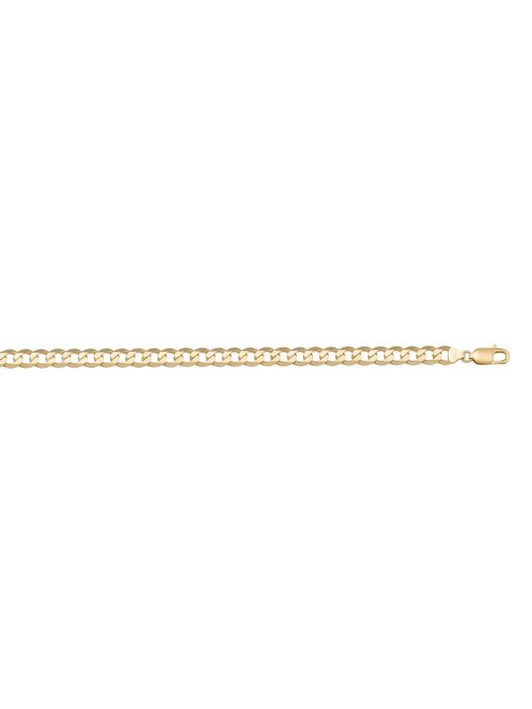 10k, 14k, 18k Yellow Gold Solid Open Link Curb 3.7 mm Italian Chain