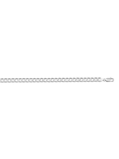 10, 14 Karat White Gold Open Link Curb 3.7 mm Italian Bracelet